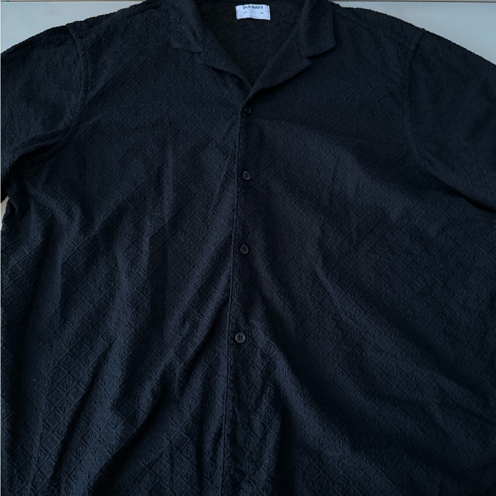 Old Navy Black Textured Shirt